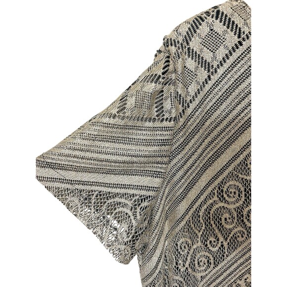 VTG Giorgio Sant'Angelo Cream Gold Metallic Overlay Maxi Dress Plus Womens 24 - Picture 5 of 7